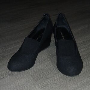 Lauren Blakwell Black Wedge Shoes Sz 9  EUC